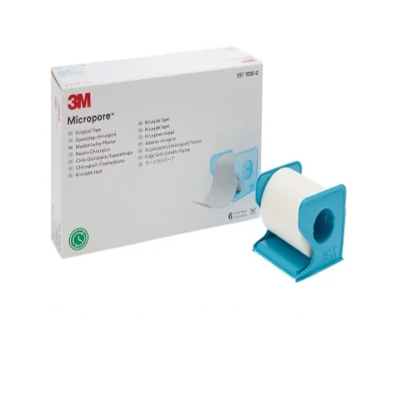 Micropore™ Пластир хірургічний з диспенсером, 5см х 9,1м (білий), 1535E-2